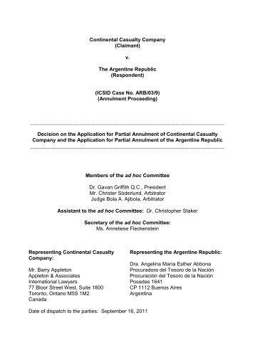 Decision on the Application for Partial Annulment - ICSID