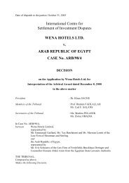 WENA HOTELS LTD. v. ARAB REPUBLIC OF EGYPT CASE No ... - ita