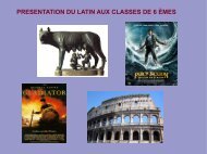 PRESENTATION DU LATIN AUX CLASSES DE 6 ÈMES