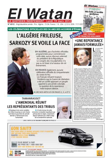 L'ALGÉRIE FRILEUSE, SARKOZY SE VOILE LA FACE