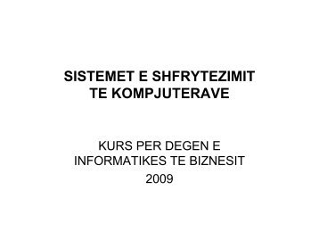 SISTEMET E SHFRYTEZIMIT