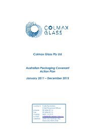 Colmax Glass Pty Ltd - Australian Packaging Covenant