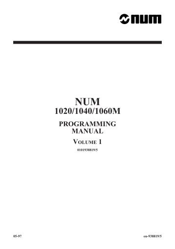 Programming manual MW Volume 1