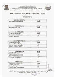 RESULTADO DA ANÁLISE DO CURRICULO LATTES