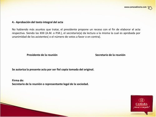 QUE REQUISITOS DEBE CONTENER UN ACTA ART 431. C.Co