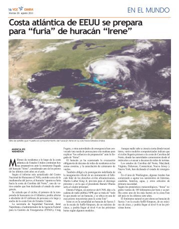 de huracán “Irene” - Voz Diaria