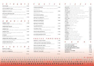 descàrrega't la carta en pdf - Pizzeria Fiore