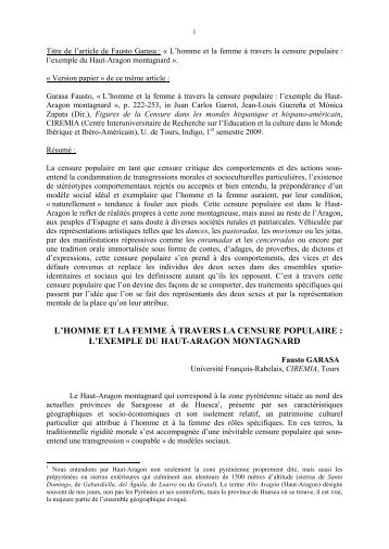 GARASA, Fausto - CIREMIA - Université François Rabelais