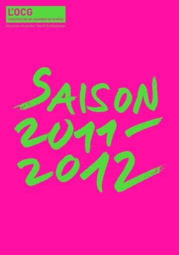 Saison 2011 - 2012 - L'Orchestre de Chambre de Genève