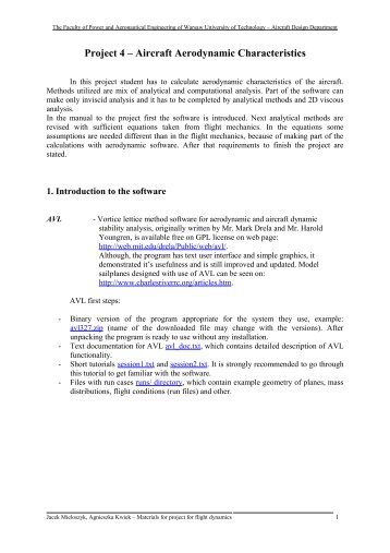 Aircraft Aerodynamic Characteristics - ITLiMS