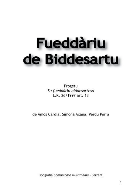 Fueddàriu de Biddesartu - Amos Cardia