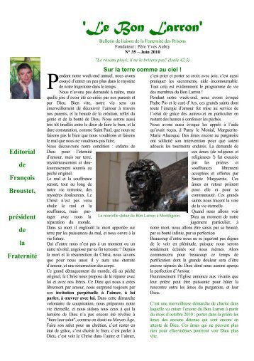 Publication du Bulletin n° 35 - Fraternité le Bon Larron