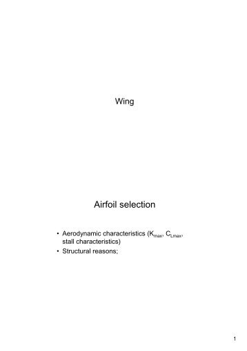 Airfoil selection - ITLiMS