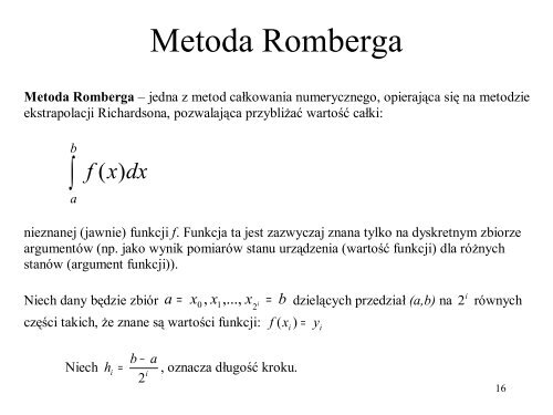 Metody numeryczne - ITLiMS