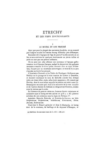 Léon Marquis: Etréchy et les fiefs environnants