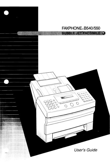 FAXPHONE.B54O/550 User's Guide