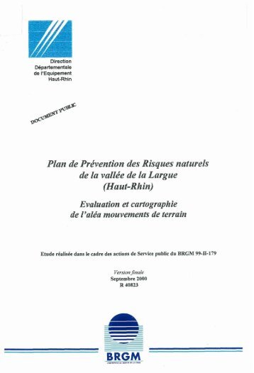 Plan de Prévention des Risques naturels - InfoTerre - BRGM