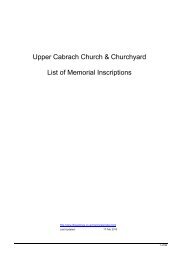Upper Cabrach Church & Churchyard List of Memorial Inscriptions