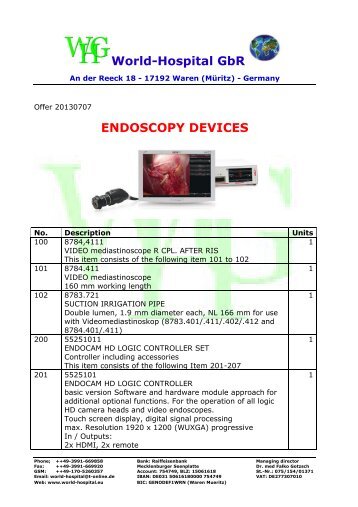 World-Hospital GbR ENDOSCOPY DEVICES