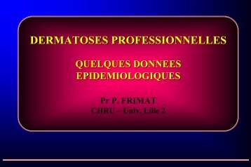 Dermatoses professionnelles : quelques données ... - Aderest