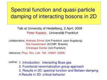 Spectral function and quasiparticle damping of interacting bosons in ...