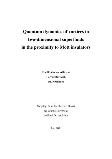 Quantum dynamics of vortices in two-dimensional superfluids in the ...
