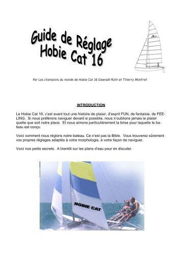 Guide de réglage - Hobie Cat