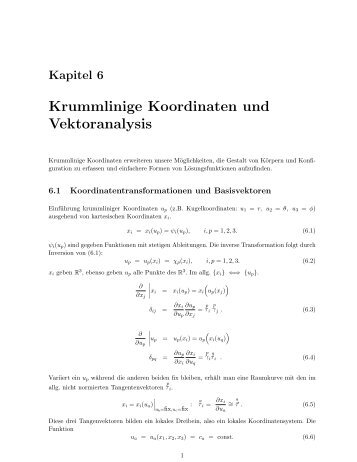 Krummlinige Koordinaten und Vektoranalysis - TU Graz - Institut für ...