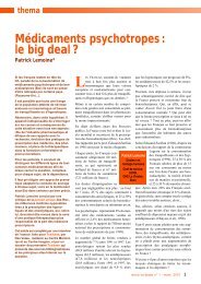 Médicaments psychotropes : le big deal ? - Hôpital MARMOTTAN