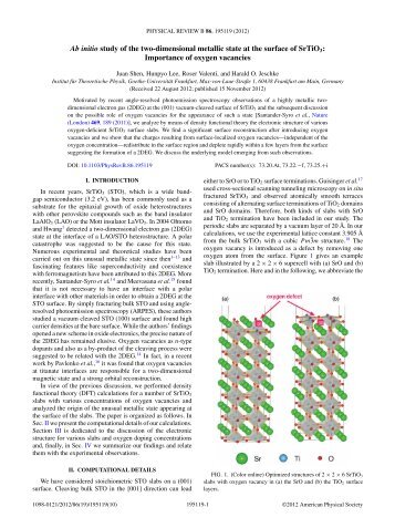 Importance of oxygen vacancies - Goethe-Universität