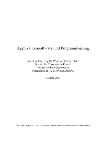 MATLAB-Skripts - TU Graz - Institut für Theoretische Physik ...