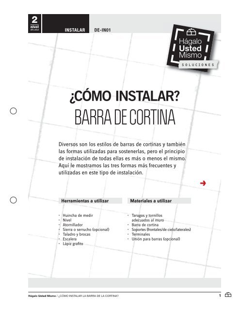 Qué necesito para instalar una barra de cortina