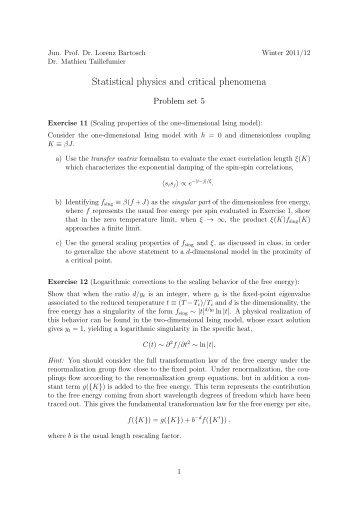 Statistical physics and critical phenomena
