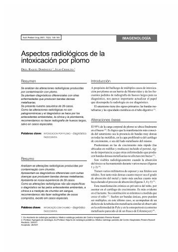 Aspectos radiológicos de la intoxicación por plomo