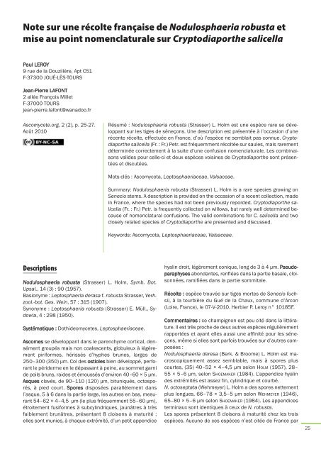 sii, à la tourbière du Gué de la Chaux, commune d ... - Ascomycete.org