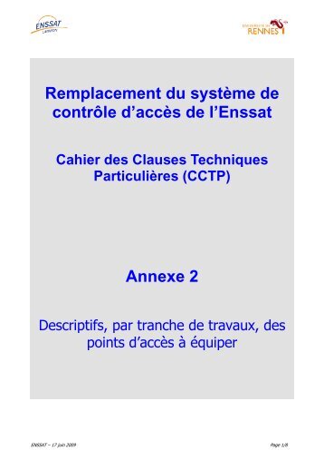 Enssat-CCTP ControleDAcces - Annexe 2- V29Avr2009