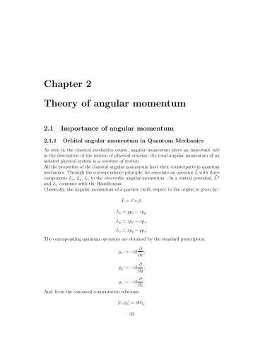Chapter 2 Theory of angular momentum - Condensed Matter Theory ...