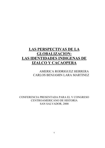 las identidades indigenas de izalco y cacaopera - Portal Historia ...