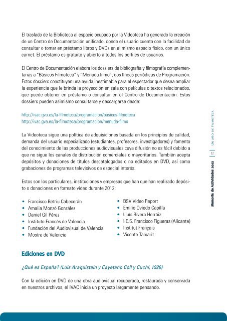 Memoria de actividades - IVAC - Generalitat Valenciana