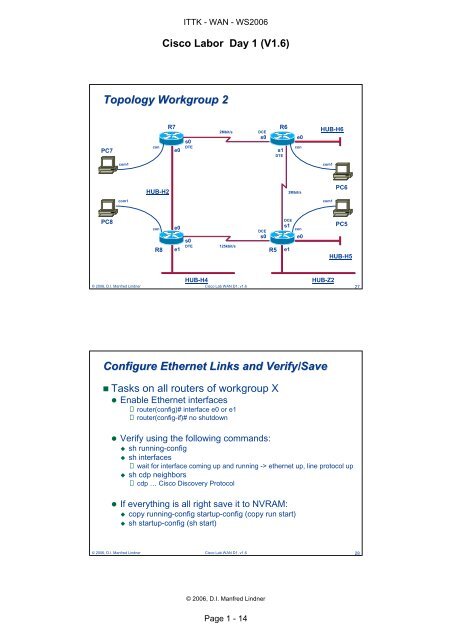 Laborübung WAN - Cisco Agenda