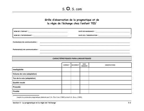 Situations d'observation structurées de la communication