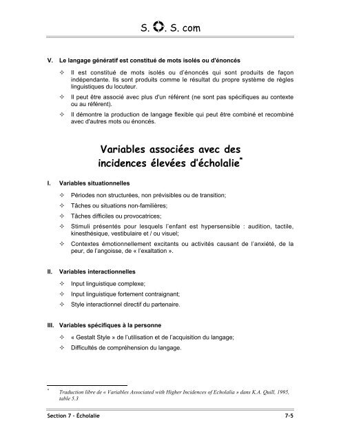 Situations d'observation structurées de la communication