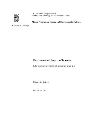 Environmental impact of Funerals. Life cycle ... - Archief IVEM