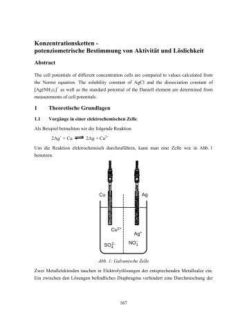 Praktikumsvorschriften - Elektrochemie