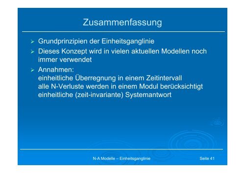 NA Modelle – Einheitsganglinie - Institut für Wasserwirtschaft ...