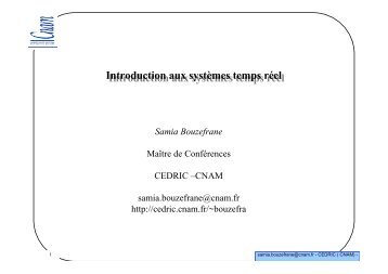 Introduction aux systèmes temps réel Introduction ... - Cedric - Cnam