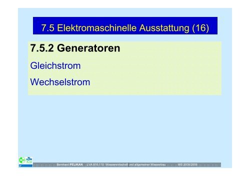 Wasserwirtschaft und allgemeiner Wasserbau - Institut für ...