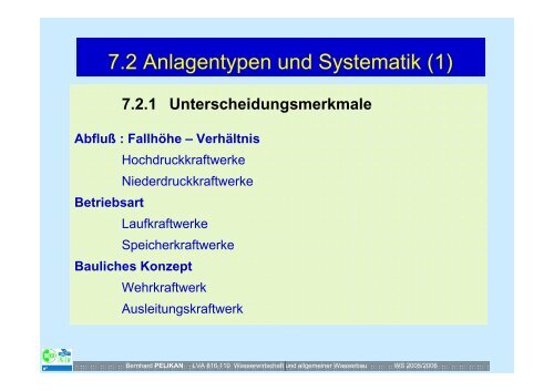 Wasserwirtschaft und allgemeiner Wasserbau - Institut für ...