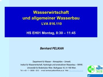 LVA 816 310 WAWI und allg. WABAU - Institut für Wasserwirtschaft ...