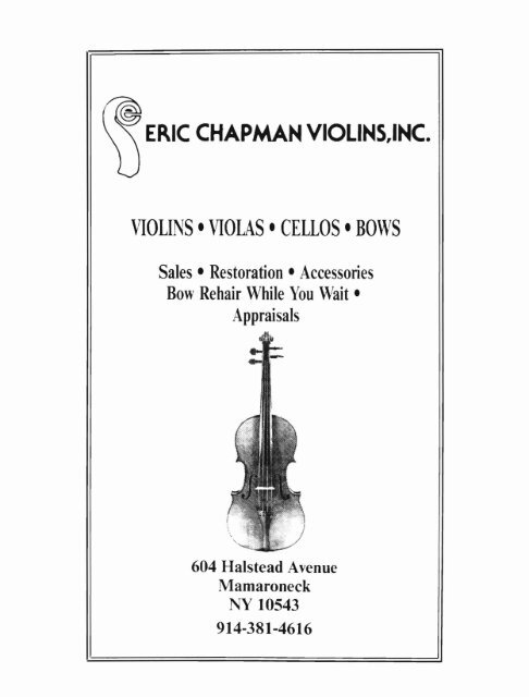 Journal of the American Viola Society Volume 6 No. 3, Fall 1990